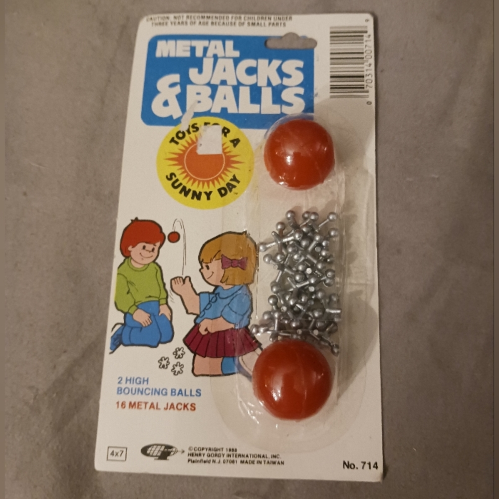 Vintage 1988 Metal Jacks & Balls Toy Set